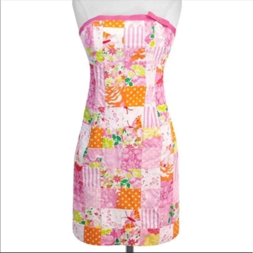 Lilly Pulitzer patchwork strapless dress